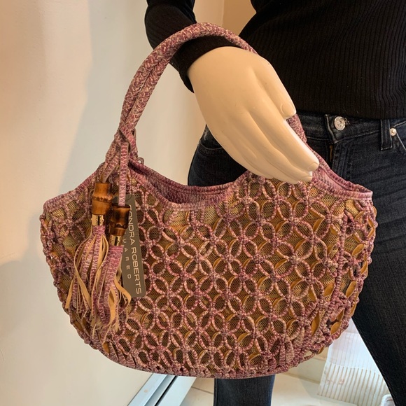 Sondra Roberts Squared Woven Tassel Hobo - Picture 7 of 7